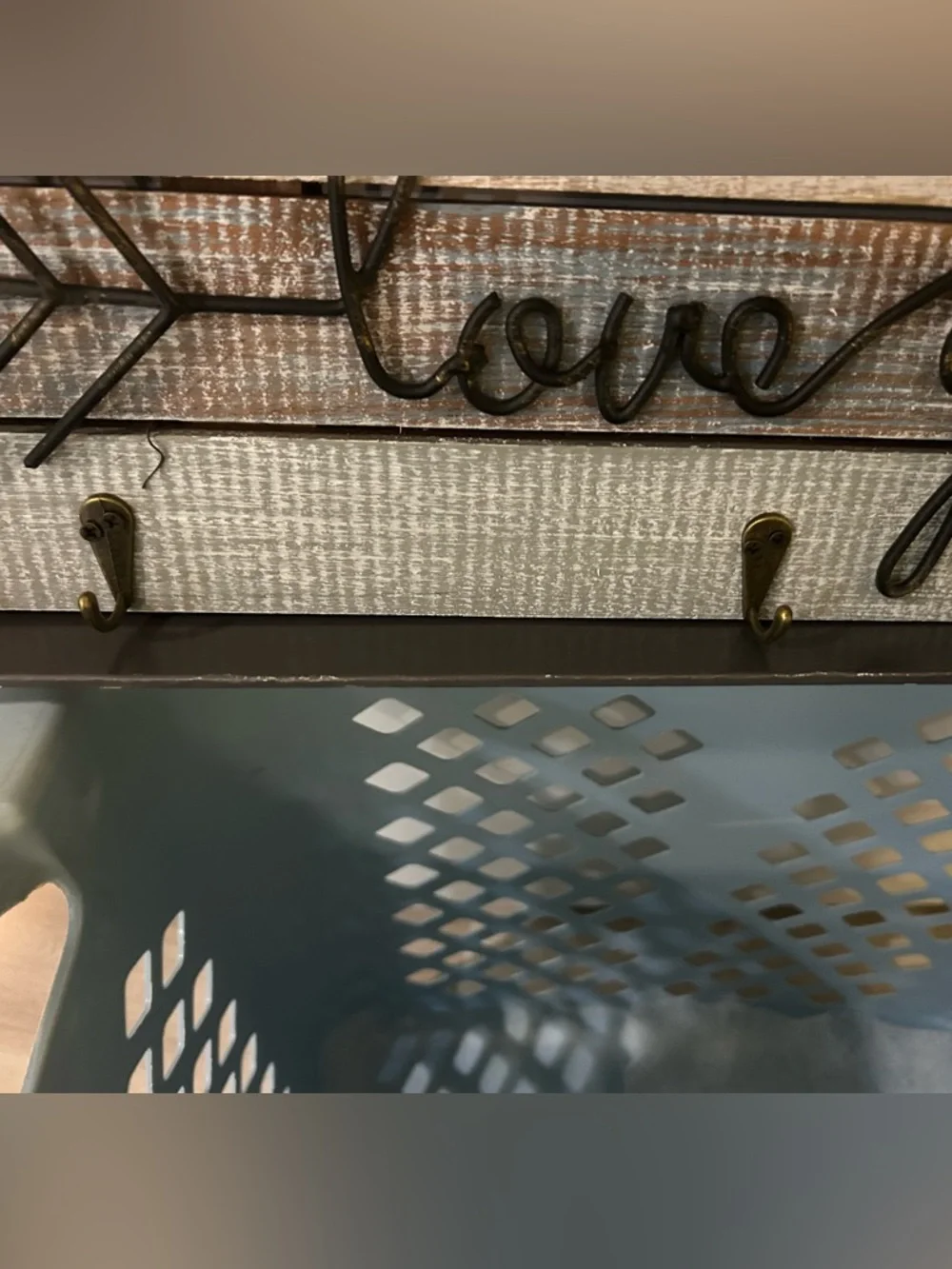 Love You More Wall Hook - Black Script on Cream Panel